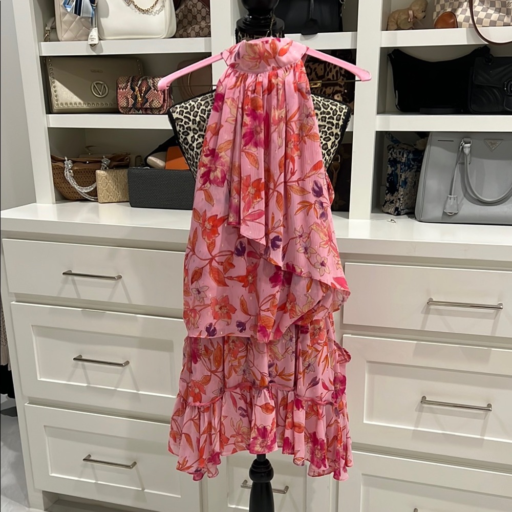 Misa Los Angeles Pink Floral Dress
